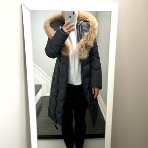 Long grey Mackage down jacket size XXS